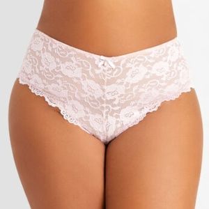 Ashley Stewart Pink Lace Cheeky Panty NWT
